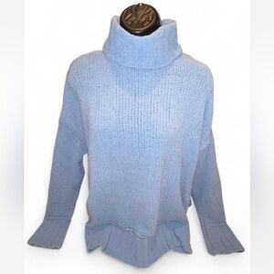 Aerie Light Blue Chenille Oversized Turtleneck Sweater